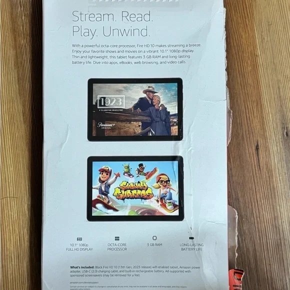 Amazon Fire HD 10 Black Tablet with Vibrant Display- OPEN BOX NEVER USED - Picture 2 of 5